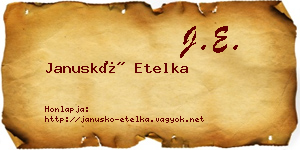 Januskó Etelka névjegykártya